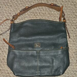Dooney & Bourke Black and Tan Hobo Bag